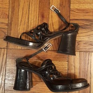 Vintage MARE black leather thong sandal - 38